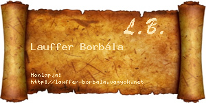 Lauffer Borbála névjegykártya